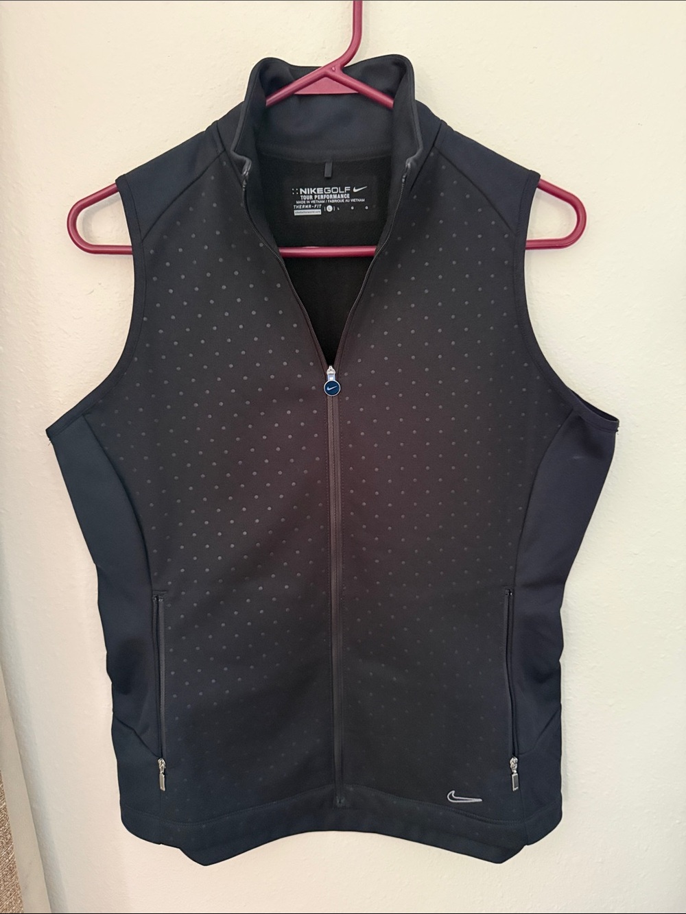 Nike Black Sleeveless Zip Golf Vest